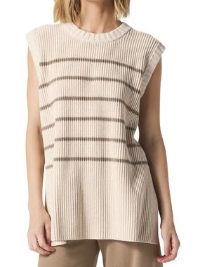 Splendid x @cellajaneblog Cream Ribbed Sleeveless Sweater Vest